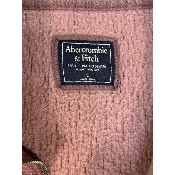 Abercrombie & Fitch Softshell Jacket Women's Large Pink Full Zip Sherpa Collar - Picture 8 of 8